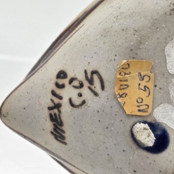 Tonala Mexican Folk Art Pottery Duck Figurine Hand Painted Bird Sculpture - Picture 8 of 8